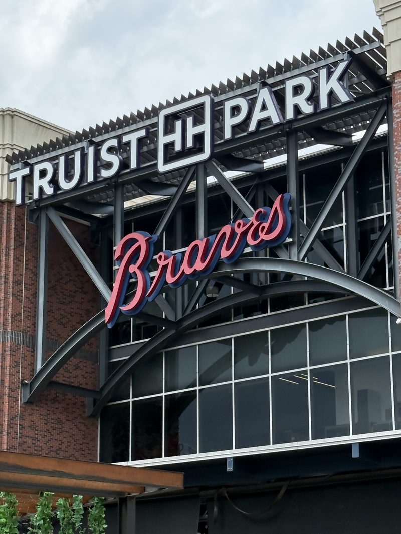 Truist Park exterior — Atlanta Braves signage